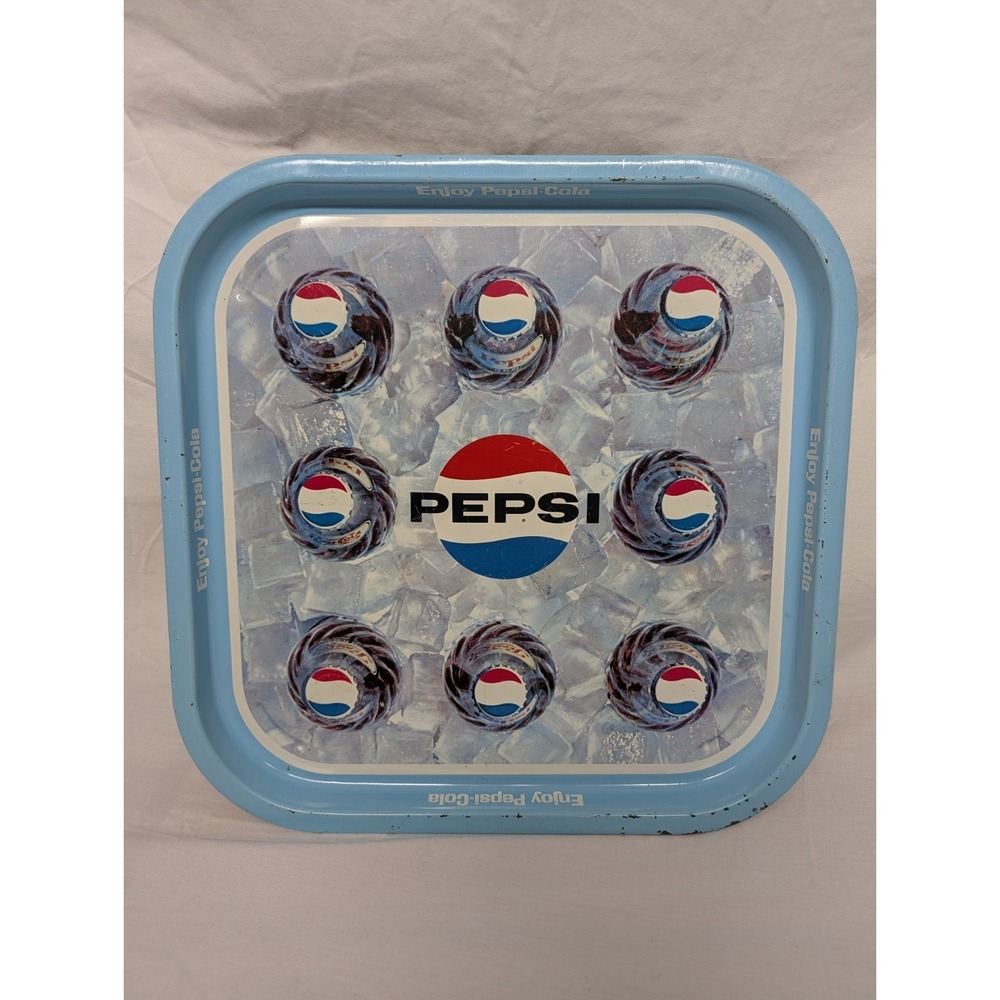 Pepsi Cola Pop Soda Advertising  Serving Tray 1960's Vintage 13 Inch